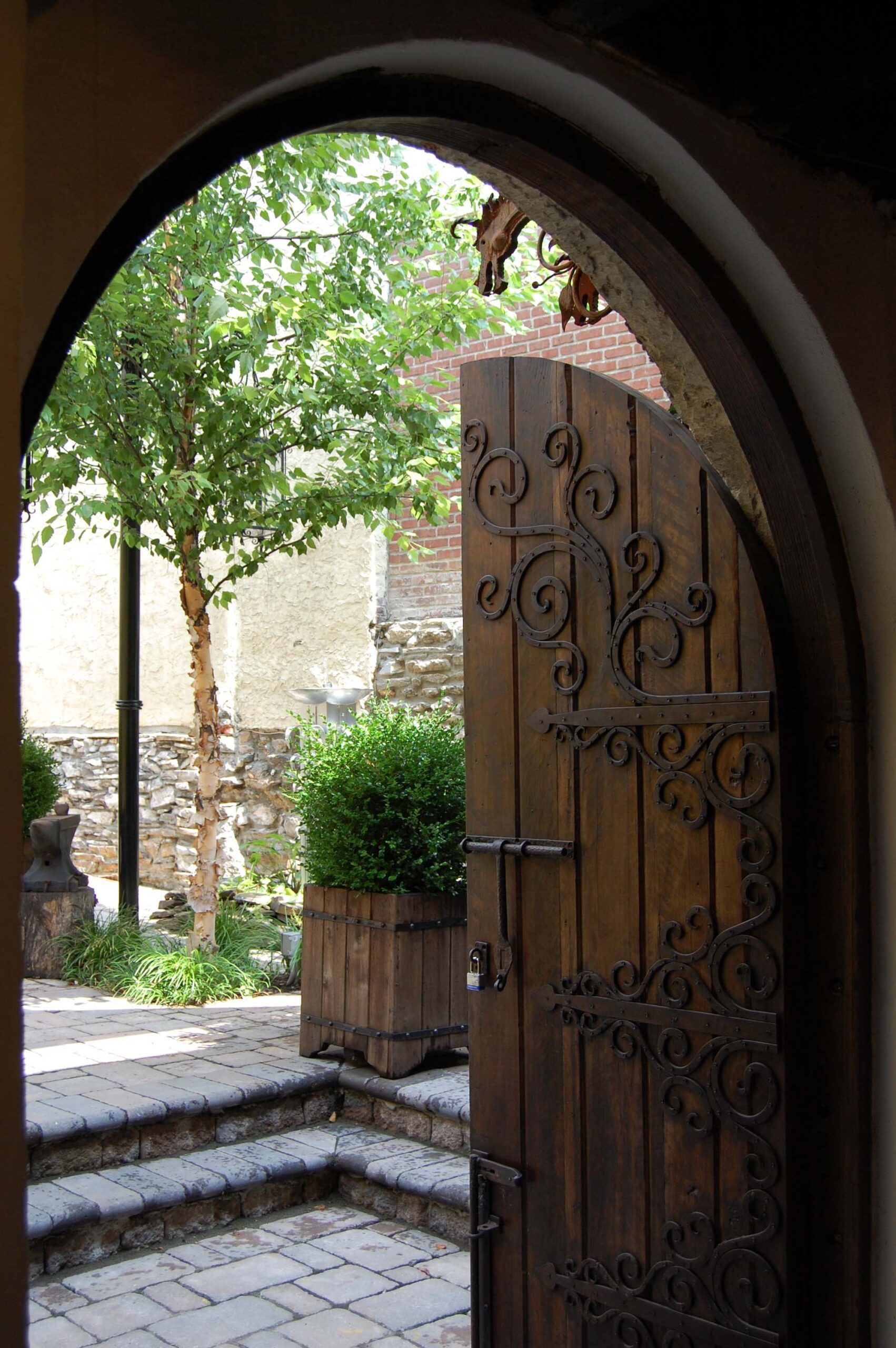 entry door wood and iron