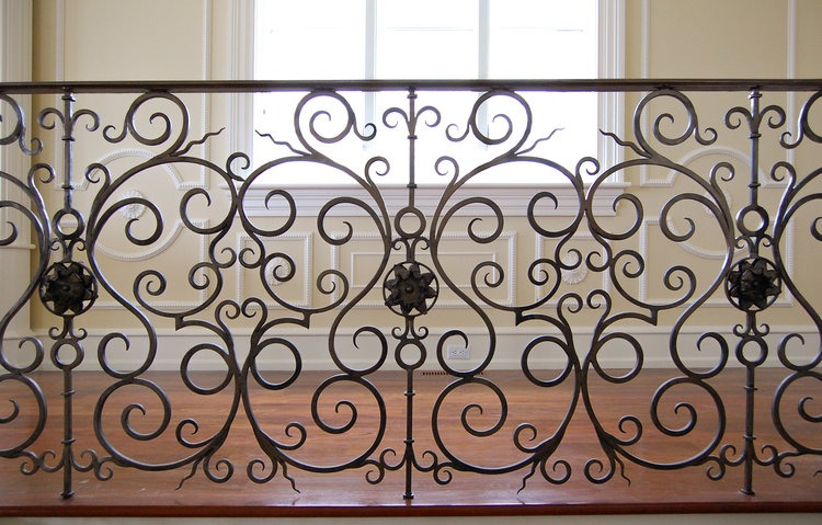 hand forged iron railing - balcony - interior design