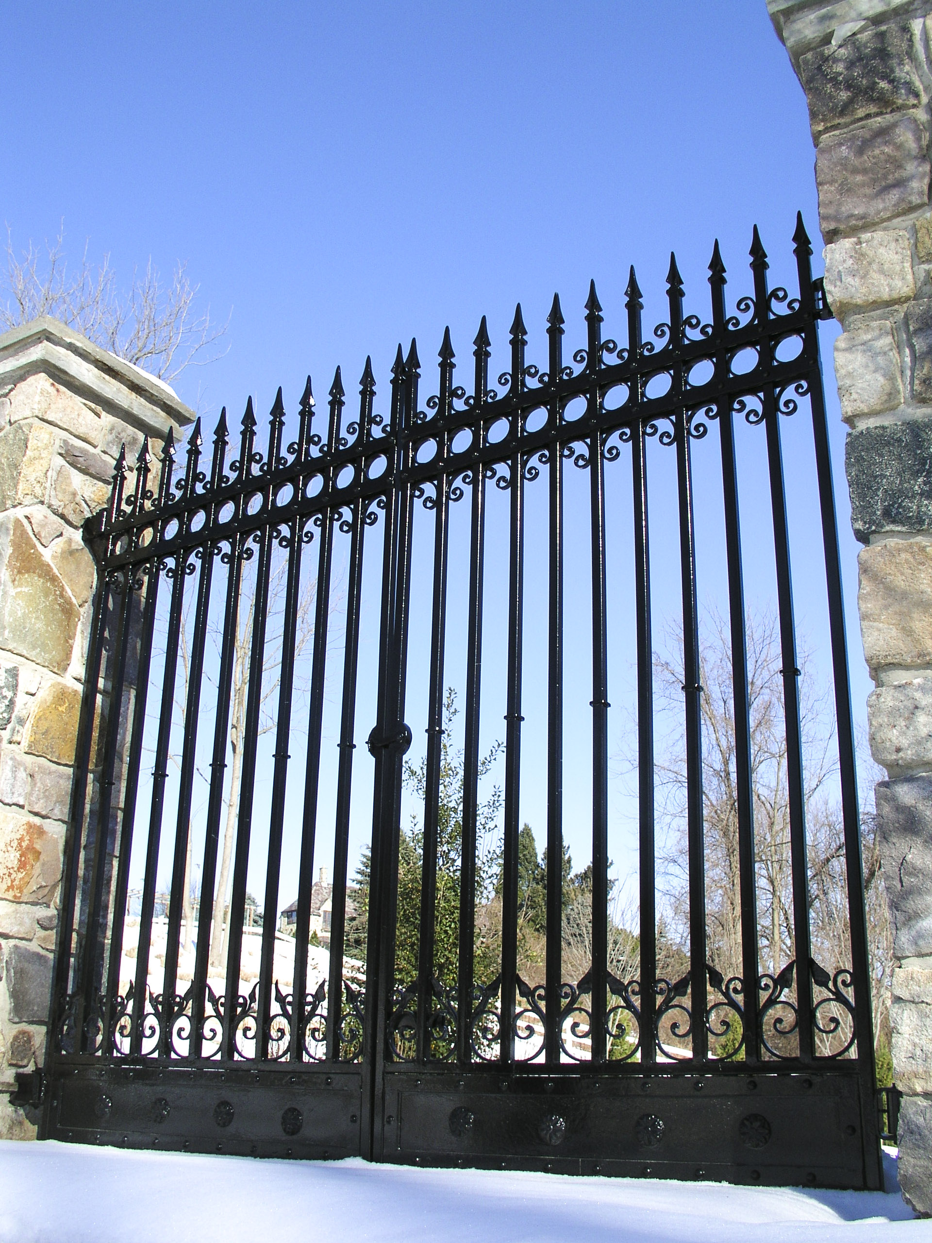 Mansion Entrace Iron Gate Black - Artesano Iron Works